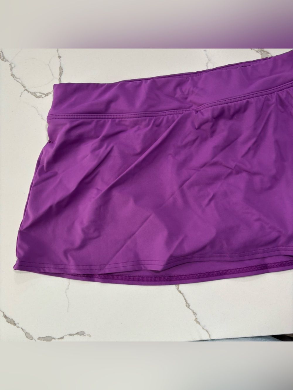 Lands' End Purple Swim Skort with Nude Lining Swimsuit Bathing Suit Women’s 12 - Picture 5 of 13